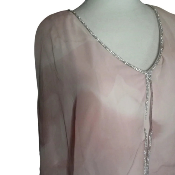 Frank Lyman Montreal Blush Pink Shift Dress Chiffon Overlay Size 6 NWT - Picture 5 of 8